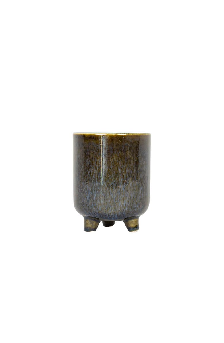 Foreside Home and Garden Footed Planter Blue Porcelain, Main, color, Blue