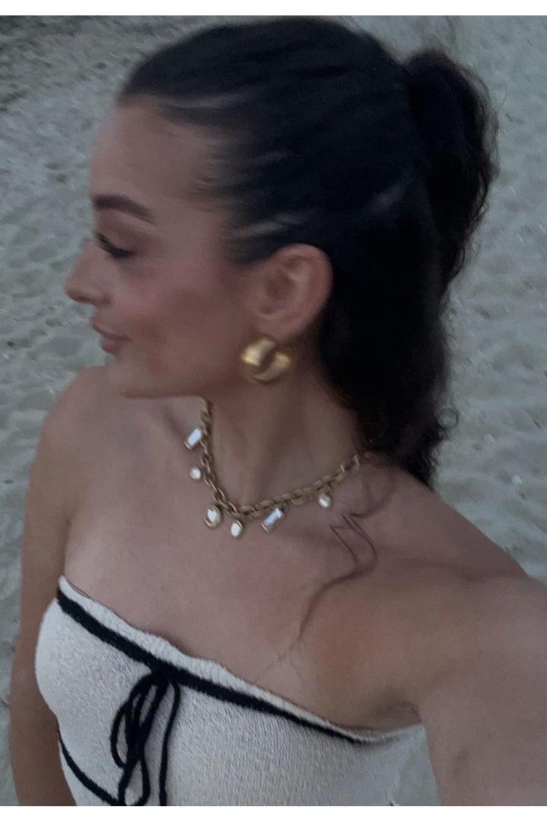 Daisy Necklace, Alternate, color, Gold