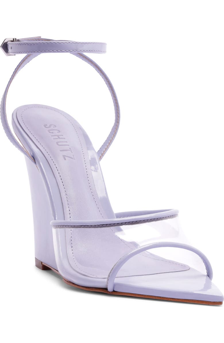 Schutz Elodie Ankle Strap Wedge Sandal, Main, color, Lavander Sky