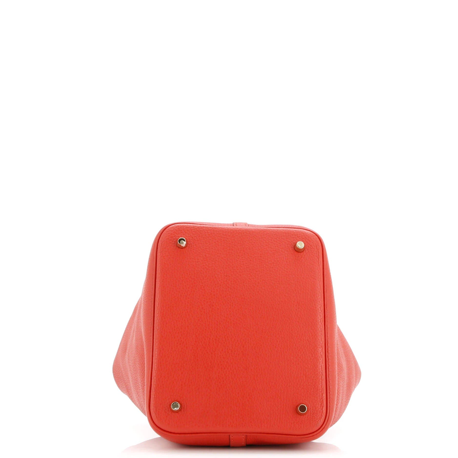 Pre-Owned Hermes Picotin Lock Bag Clemence MM, Alternate, color, Rouge Tomate