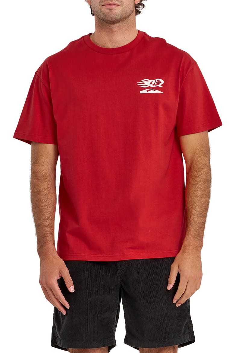 Stacked Mer Cotton Graphic T-Shirt, Main, color, SALSA