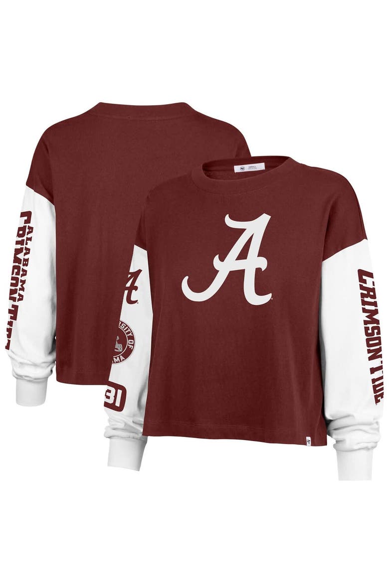 Women's '47 Crimson Alabama Crimson Tide Sydney Long Sleeve T-Shirt, Alternate, color, Crimson