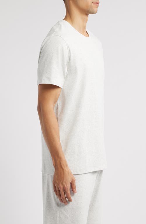 Daniel Buchler Heathered Stretch Cotton Lounge T-shirt In Silver Grey