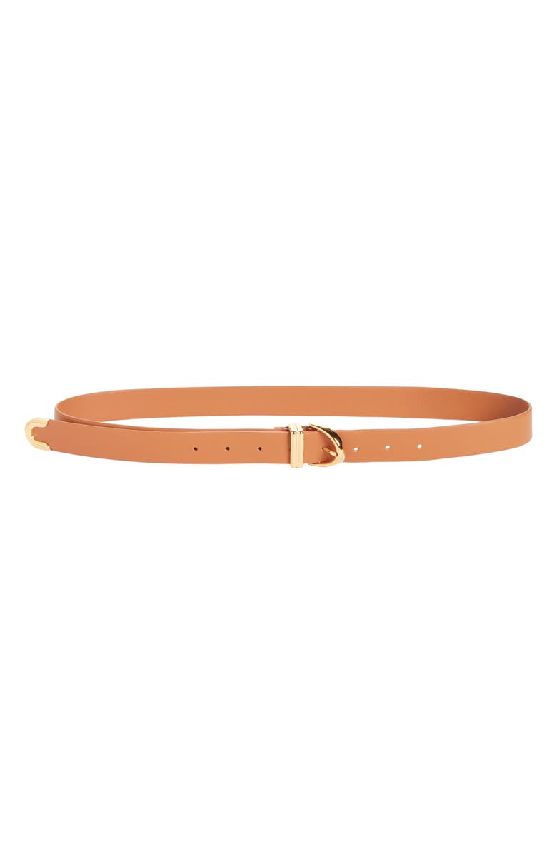 Khaite Bambi Lambskin Leather Belt, Main, color, 902 Caramel