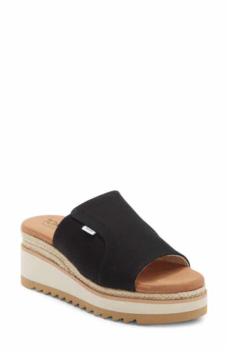TOMS Naia Platform Wedge Espadrille Slide Sandal
