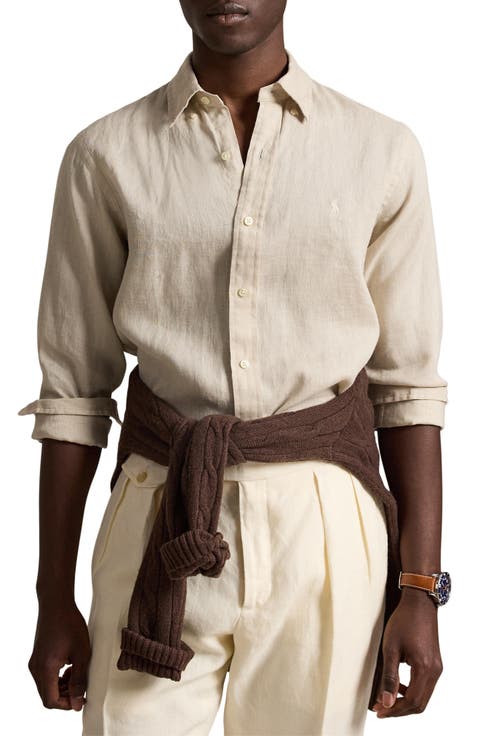 Classic Fit Linen Button-Down Shirt