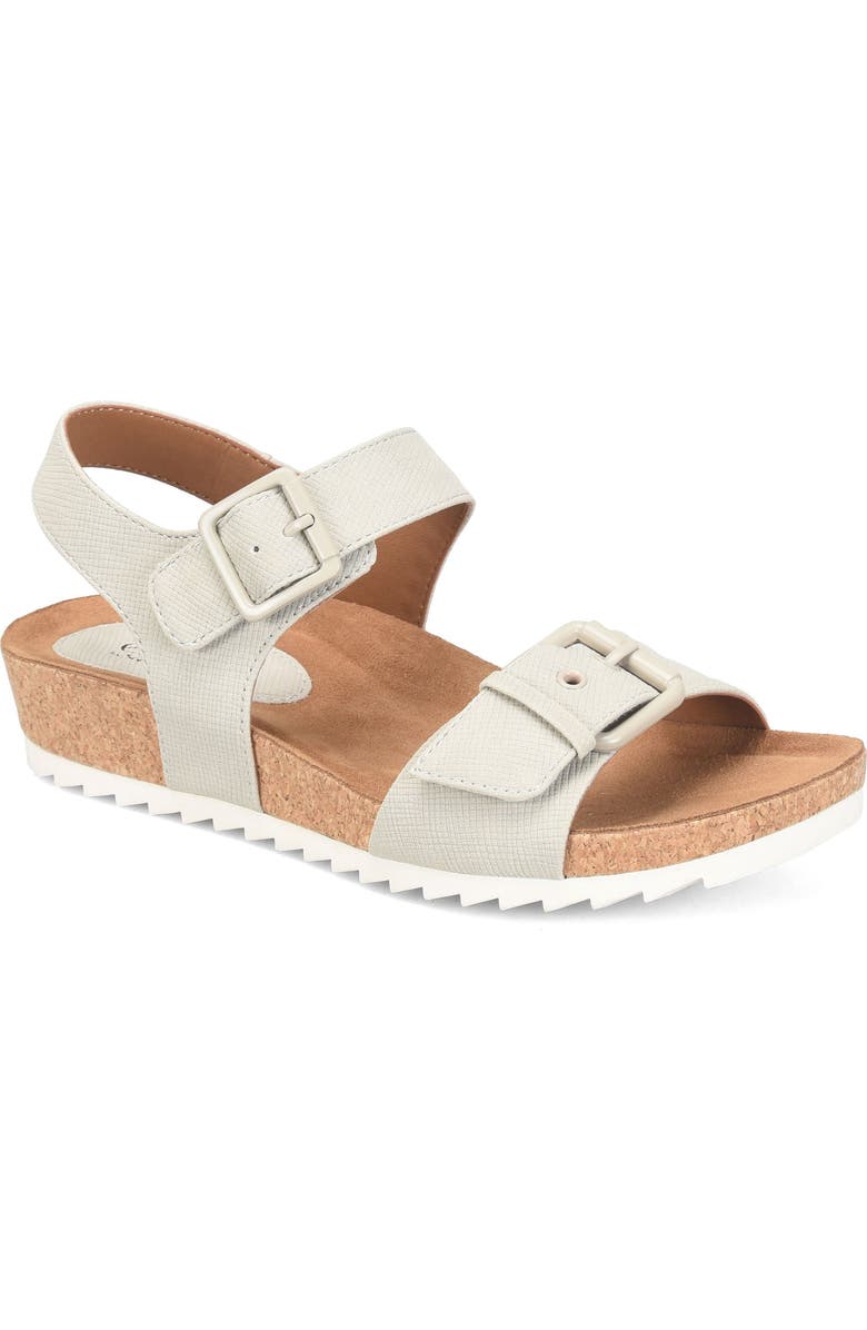 EUROSOFT Glinda Cork Wedge Sandal, Main, color, Mist Grey