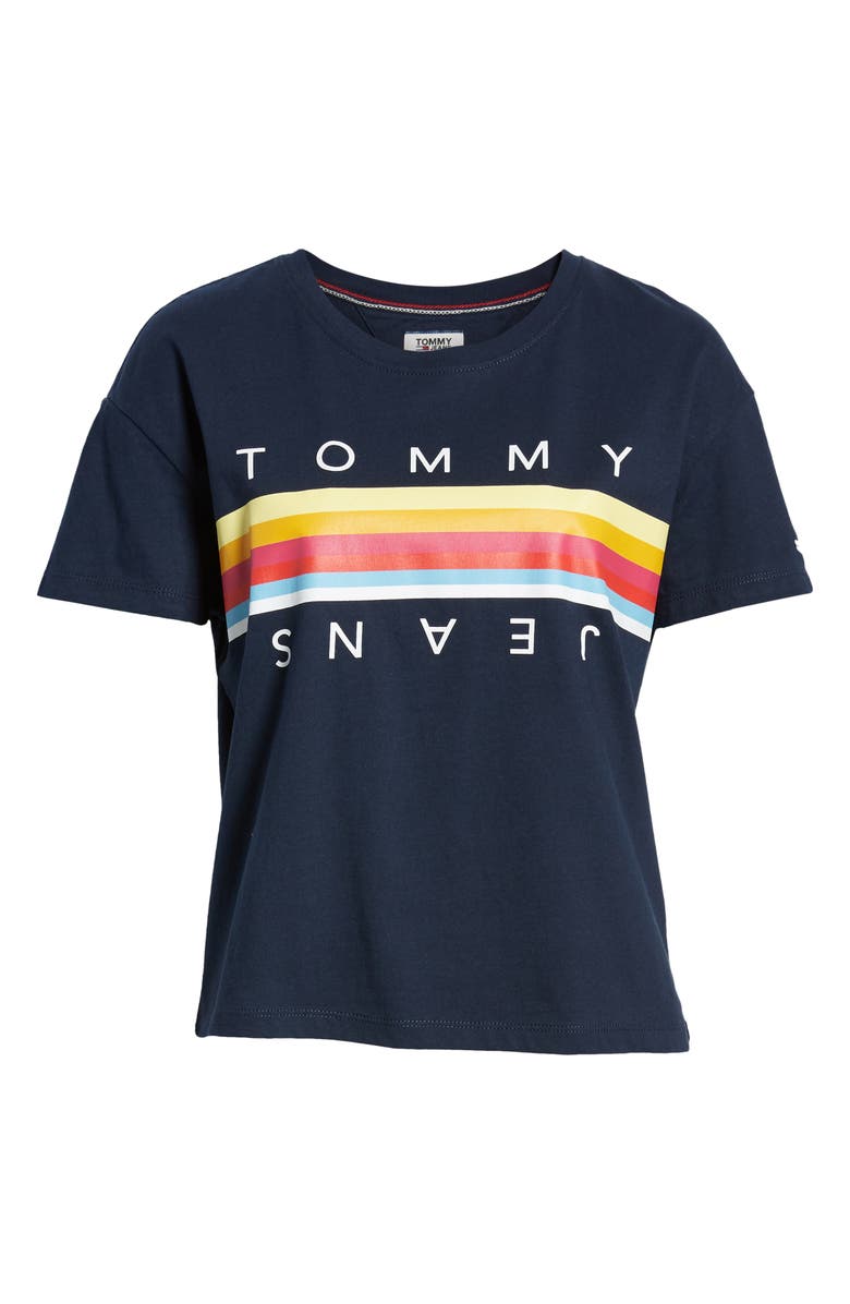 TOMMY JEANS Multicolor Logo Tee, Alternate, color, 