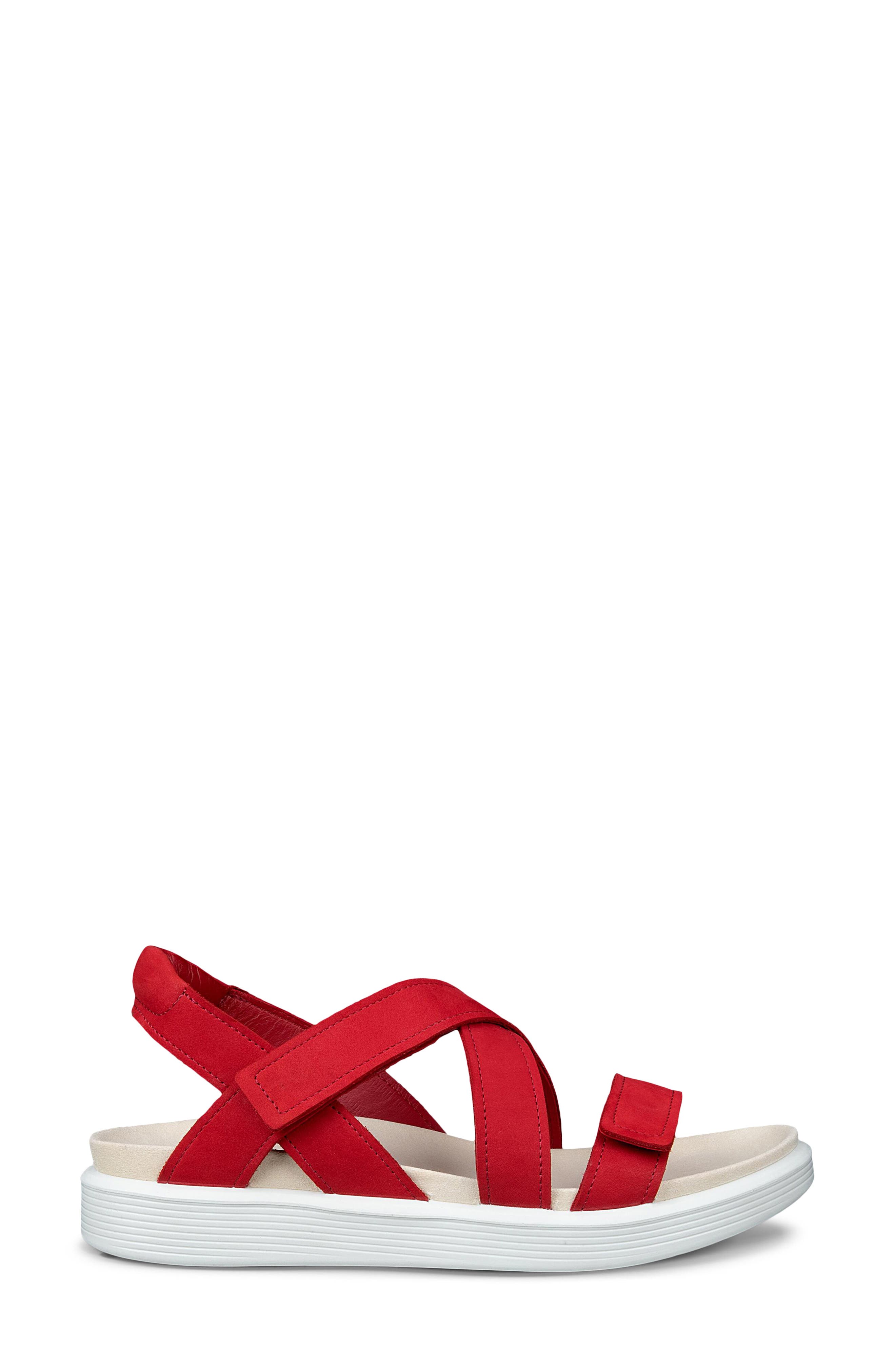 Soft Cross Strap Sandal, Alternate, color, CHILI RED