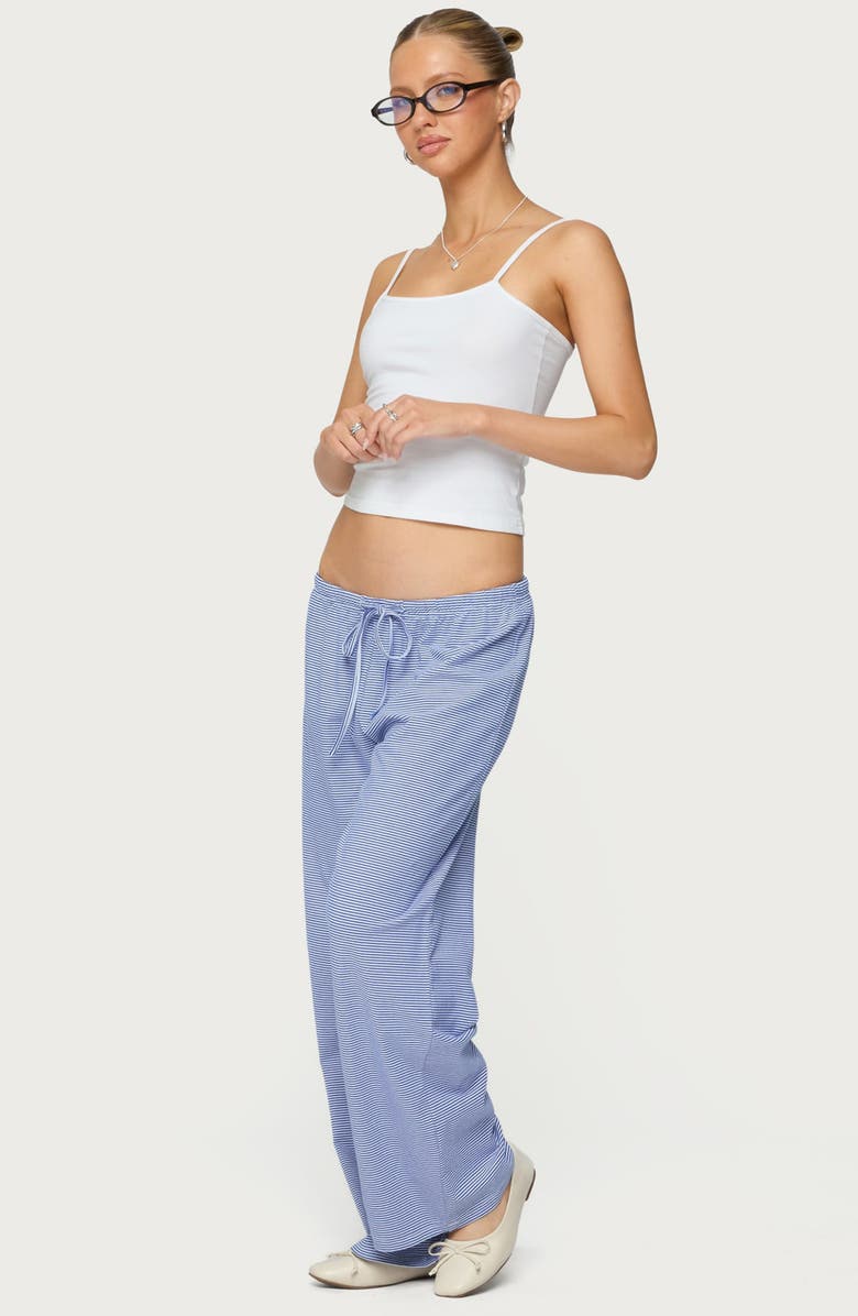 EDIKTED Olivia Stripe Relaxed Fit Drawstring Pants, Alternate, color, Blue-And-White