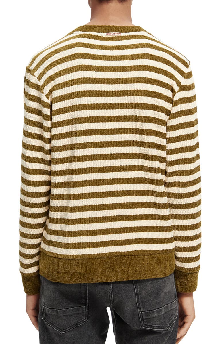 Scotch & Soda Felpa Stripe Crewneck Sweater, Alternate, color, 