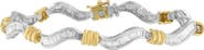 Haus of Brilliance Original Classics 10K Two-Tone Gold Baguette Cut Diamond Spiral Bracelet
