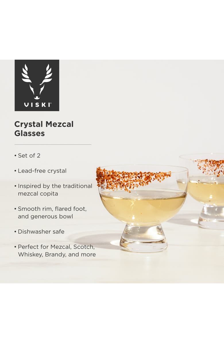 Viski Crystal Mezcal Glasses Set of 2, Alternate, color, Clear