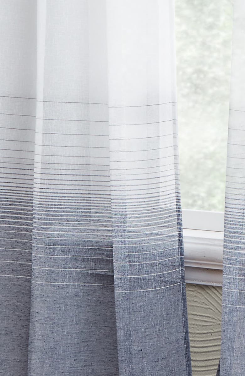 DAINTY HOME Linea Set of 2 Ombré Sheer Panel Curtains, Alternate, color, 