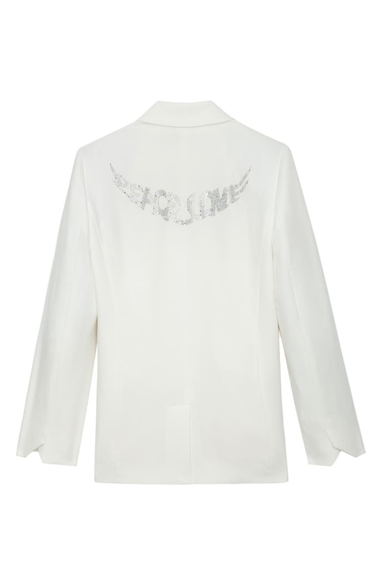 Zadig & Voltaire Visit Strass Love Wings Rhinestone Blazer, Alternate, color, 