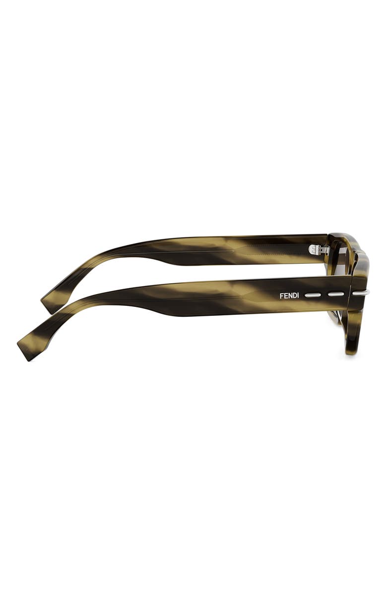 Fendi Selleria 54mm Rectangular Sunglasses, Alternate, color, Brown Horn / Brown
