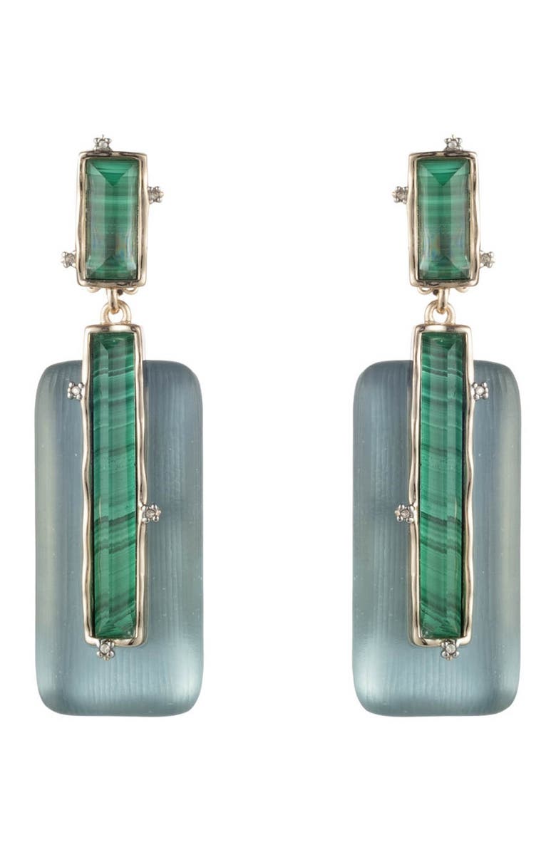 Alexis Bittar 10K Gold Plated Stone Retro Drop Clip-On Earrings, Main, color,
