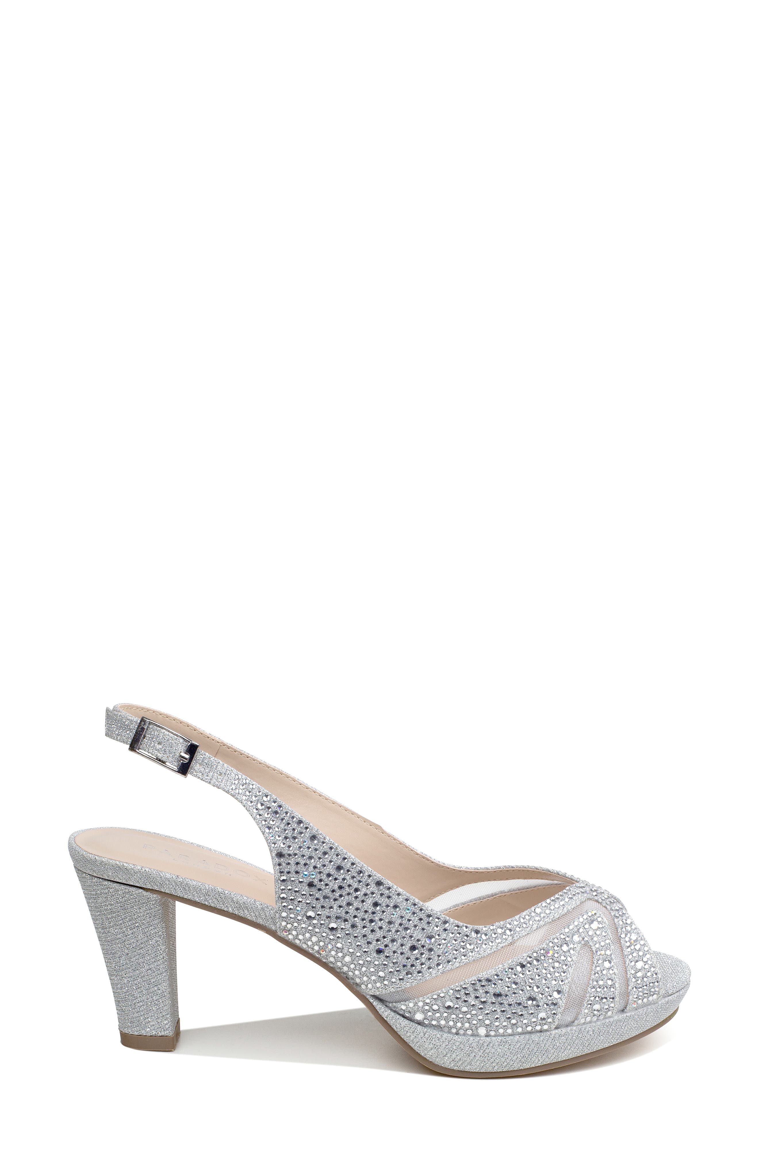 Paradox London Pink Linda Slingback Peep Toe Pump, Alternate, color, Silver