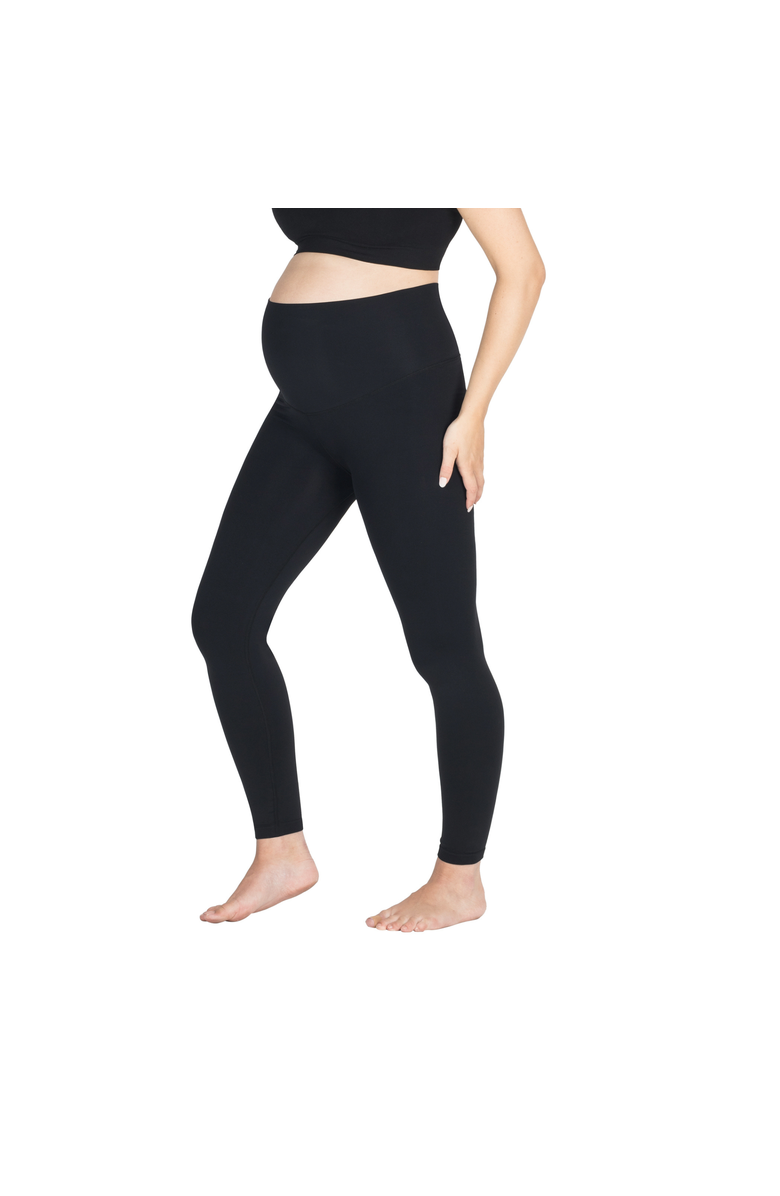 Modern Eternity Maternity Ella Activewear Seamless Maternity Leggings, Main, color, Black