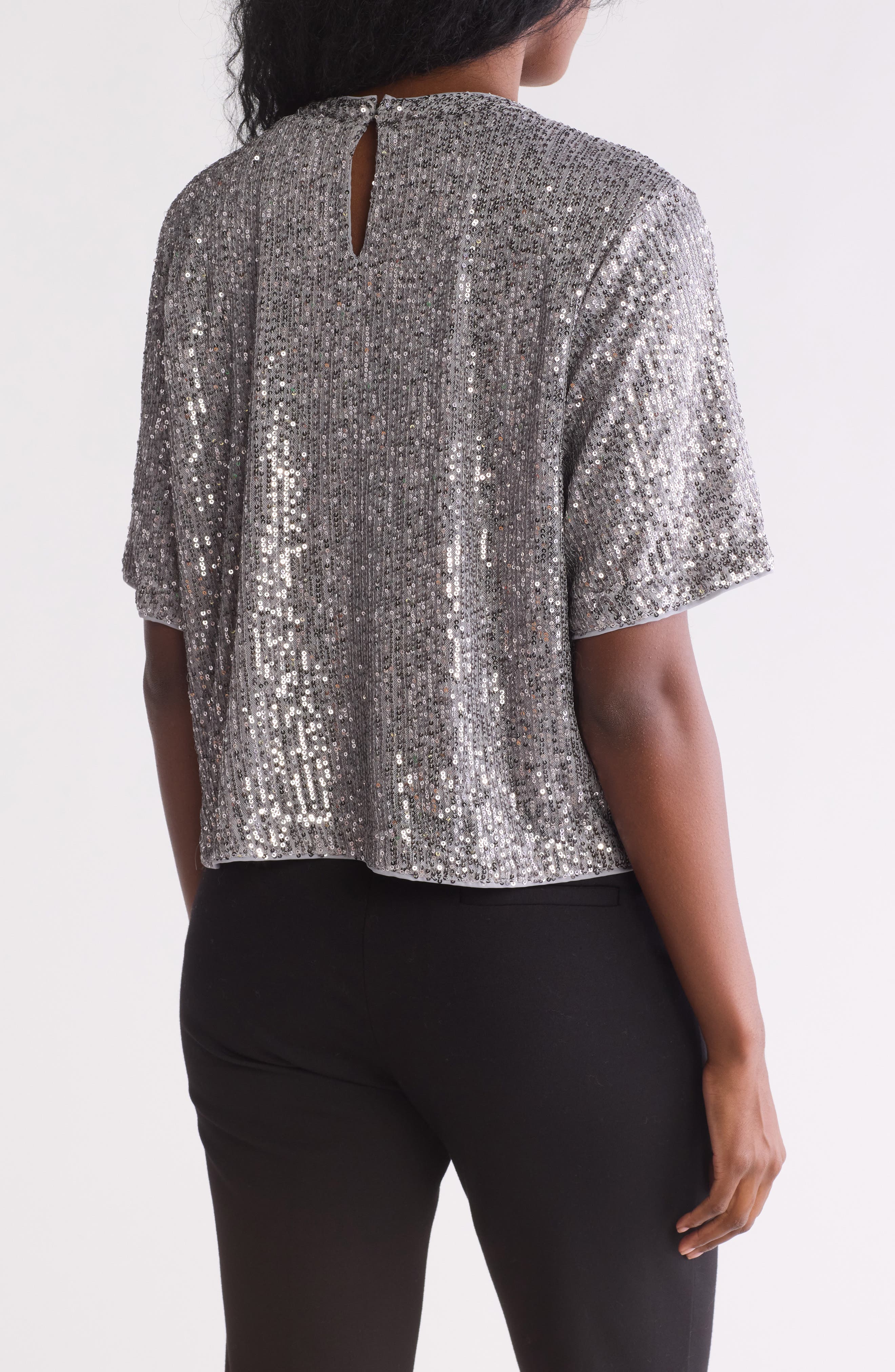 Short Sleeve Sequin Top - image 2