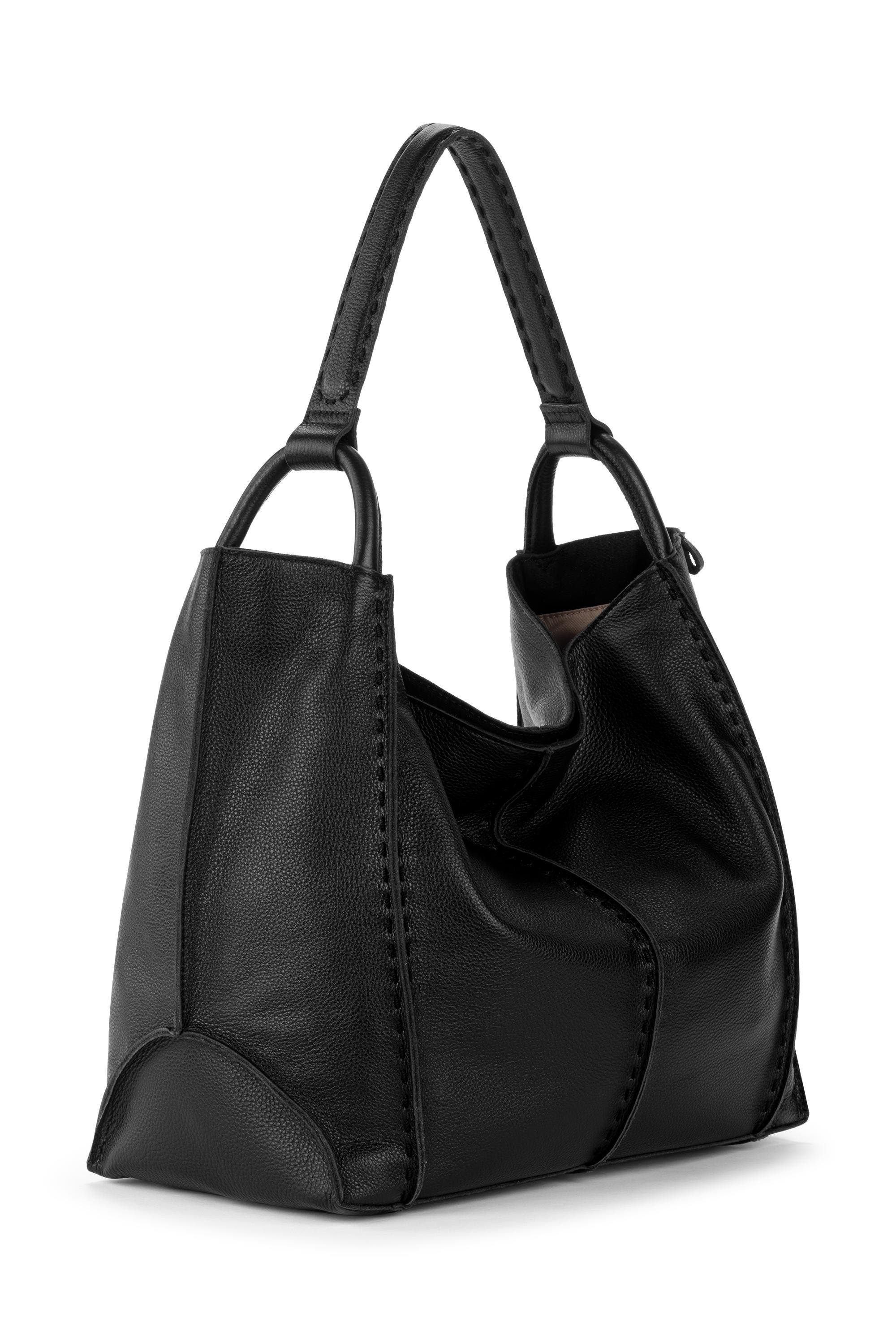 The Sak Los Feliz Large Tote Leather Bag & Iris Smartphone Bundle, Alternate, color, Black
