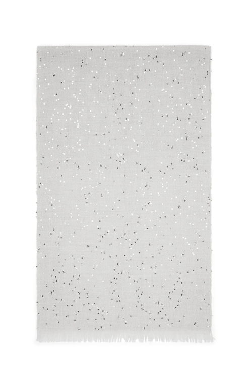 Brunello Cucinelli Sequin-embellished Cashmere-blend Scarf In Metallic