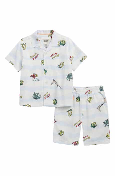 Scotch & Soda Printed Woven Shirt & Shorts Set