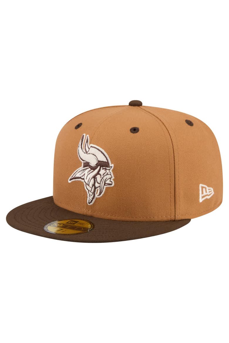 Men's New Era  Light Brown/Dark Brown Minnesota Vikings Two-Tone Walnut 59FIFTY Fitted Hat, Main, color, Light Brown