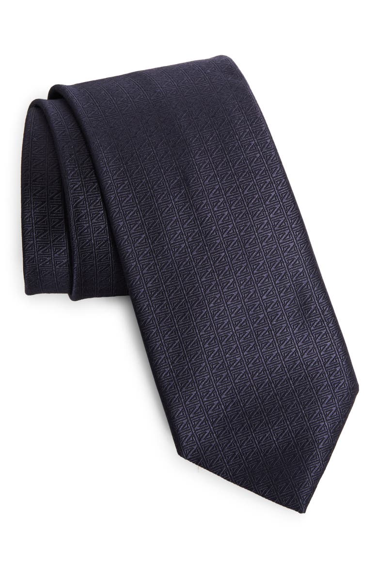 Natural Silk Tie, Main, color, NAVY