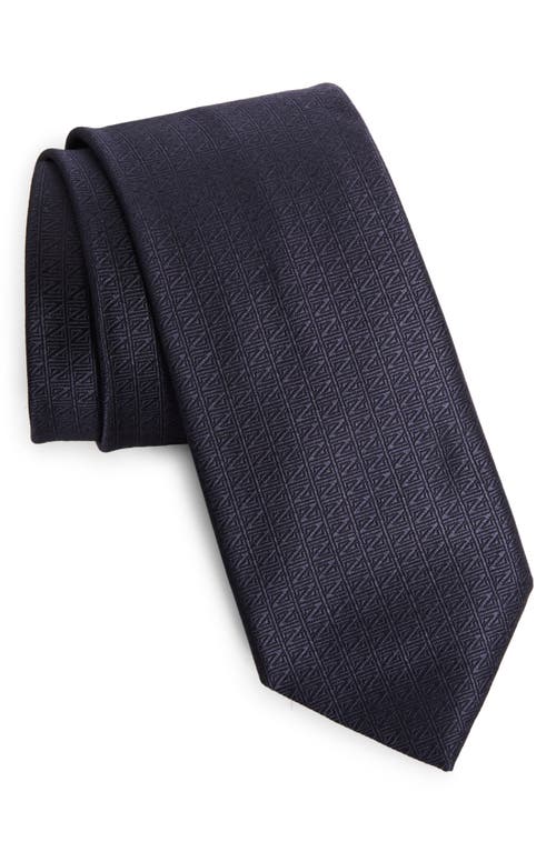 ZEGNA TIES Natural Silk Tie in Navy 