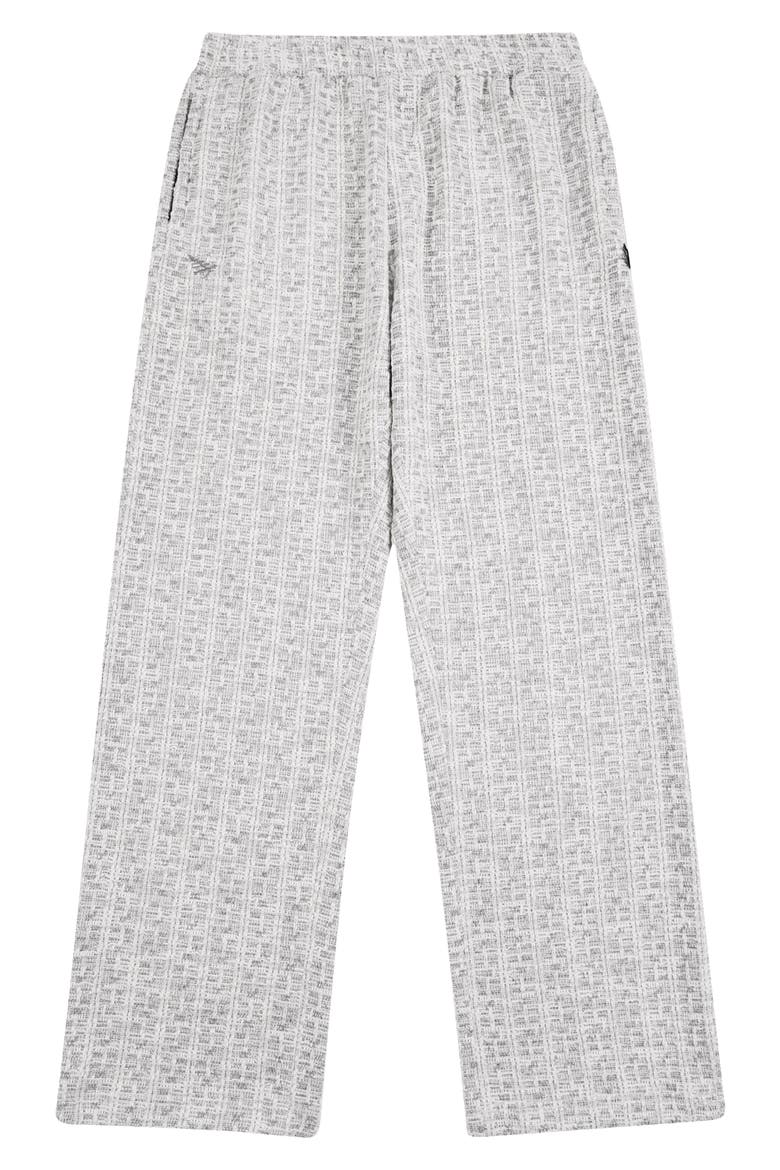Plaid Knit Straight Leg Pants, Main, color, GREY