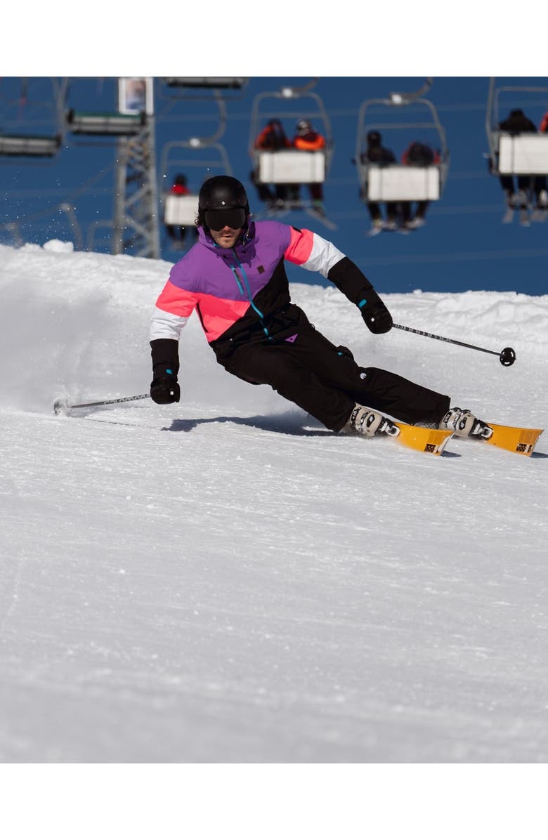 OOSC Fresh Pow Men's Ski & Snowboard Jacket - Neon Pink, Purple & Black, Alternate, color, Neon Pink, Purple & Black