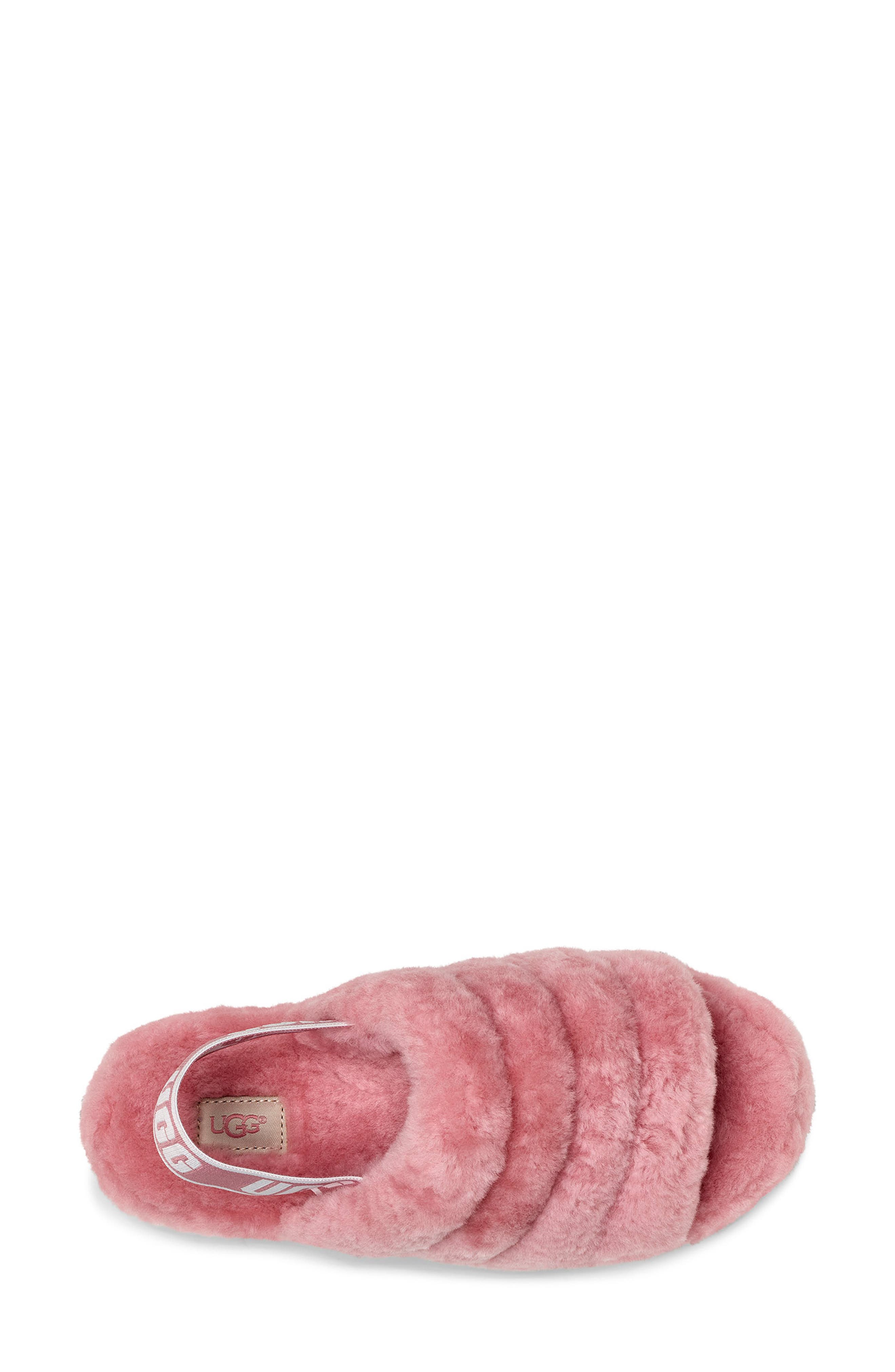 Fluff Yeah Genuine Shearling Slingback Sandal, Alternate, color, PINK DAWN