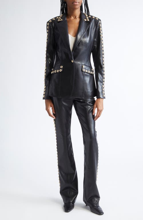 Cinq À Sept Shailene Stud Detail Faux Leather Pants In Black