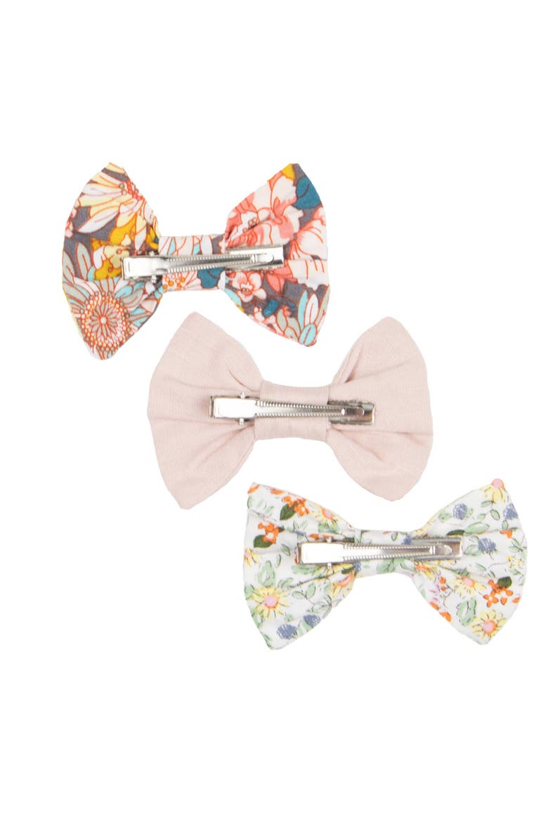 Vintage Floral Small Hair Bow Set, Alternate, color, Yellow Multi