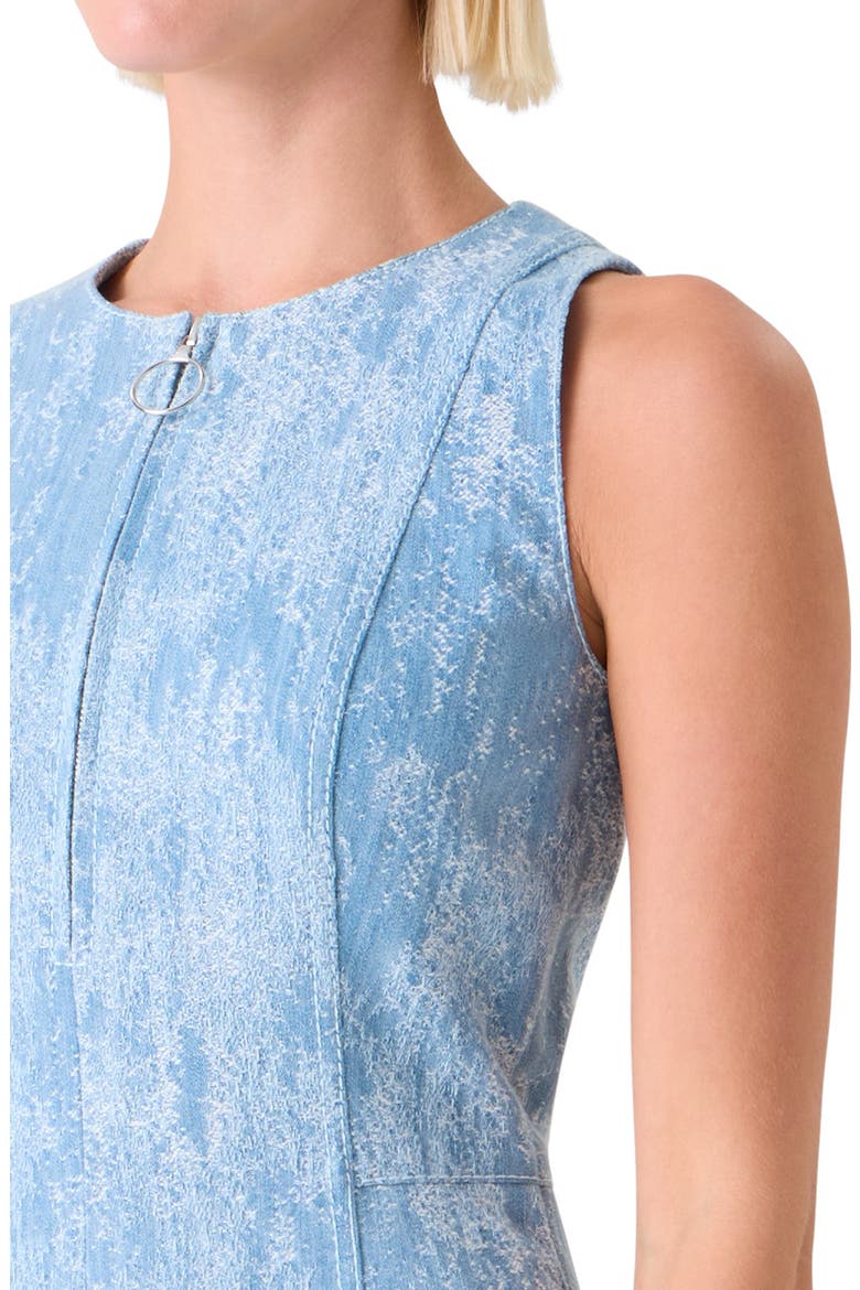 Cotton Jacquard Fit & Flare Midi Dress, Alternate, color, SKY BLUE DENIM
