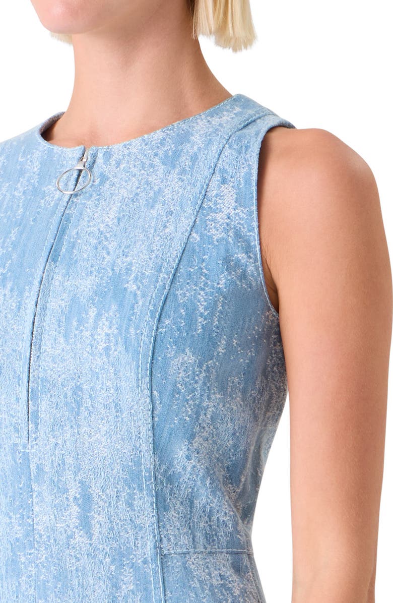 Akris punto Cotton Jacquard Fit & Flare Midi Dress, Alternate, color, Sky Blue Denim