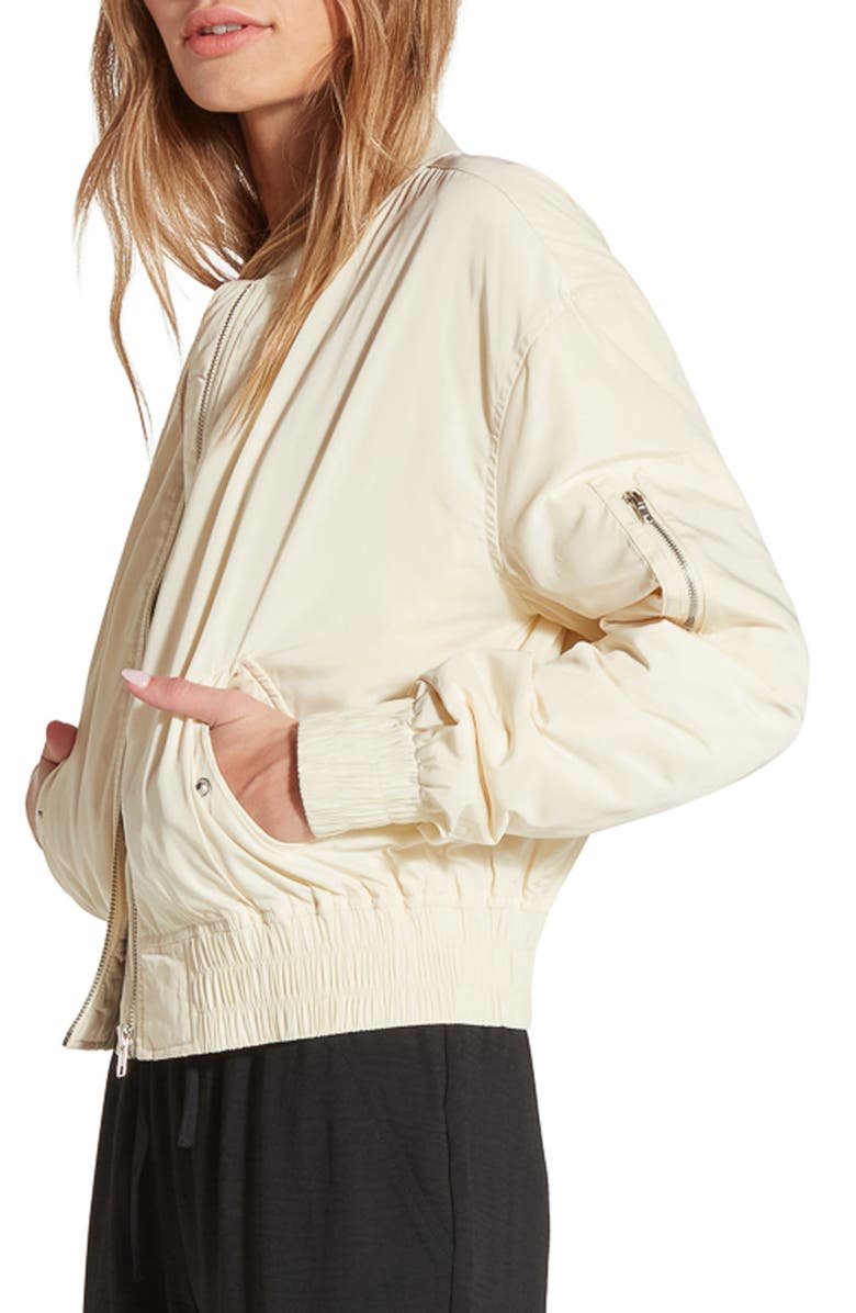 WISHLIST Cropped Bomber Jacket, Alternate, color, Cream