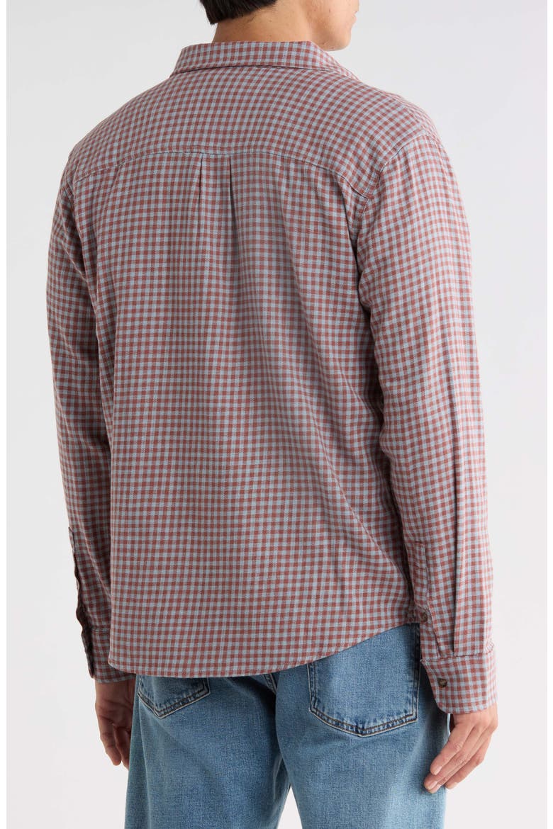 Classic Gingham Check Stretch Cotton Selvage Button-Up Shirt, Alternate, color, BURGUNDY/ BLUE GINGHAM