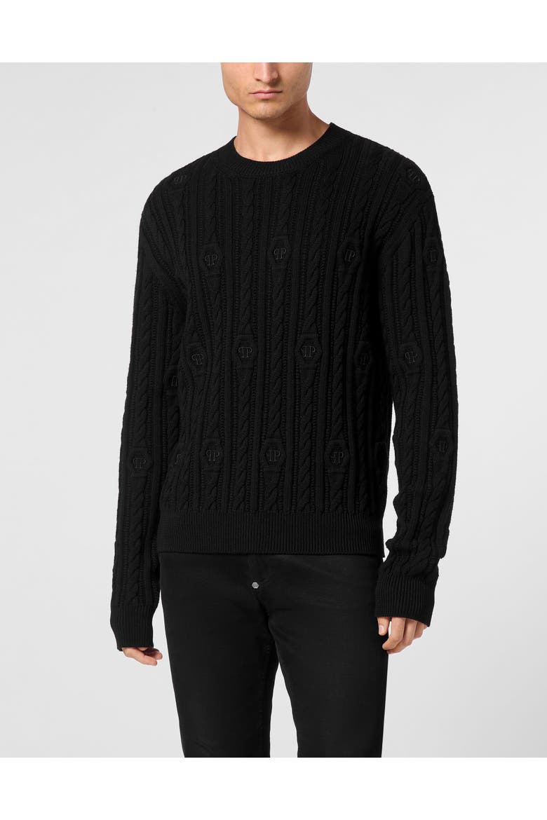 Pullover Round Neck Men, Main, color, black