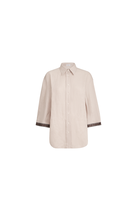 Linen shirt with dazzling cuffs