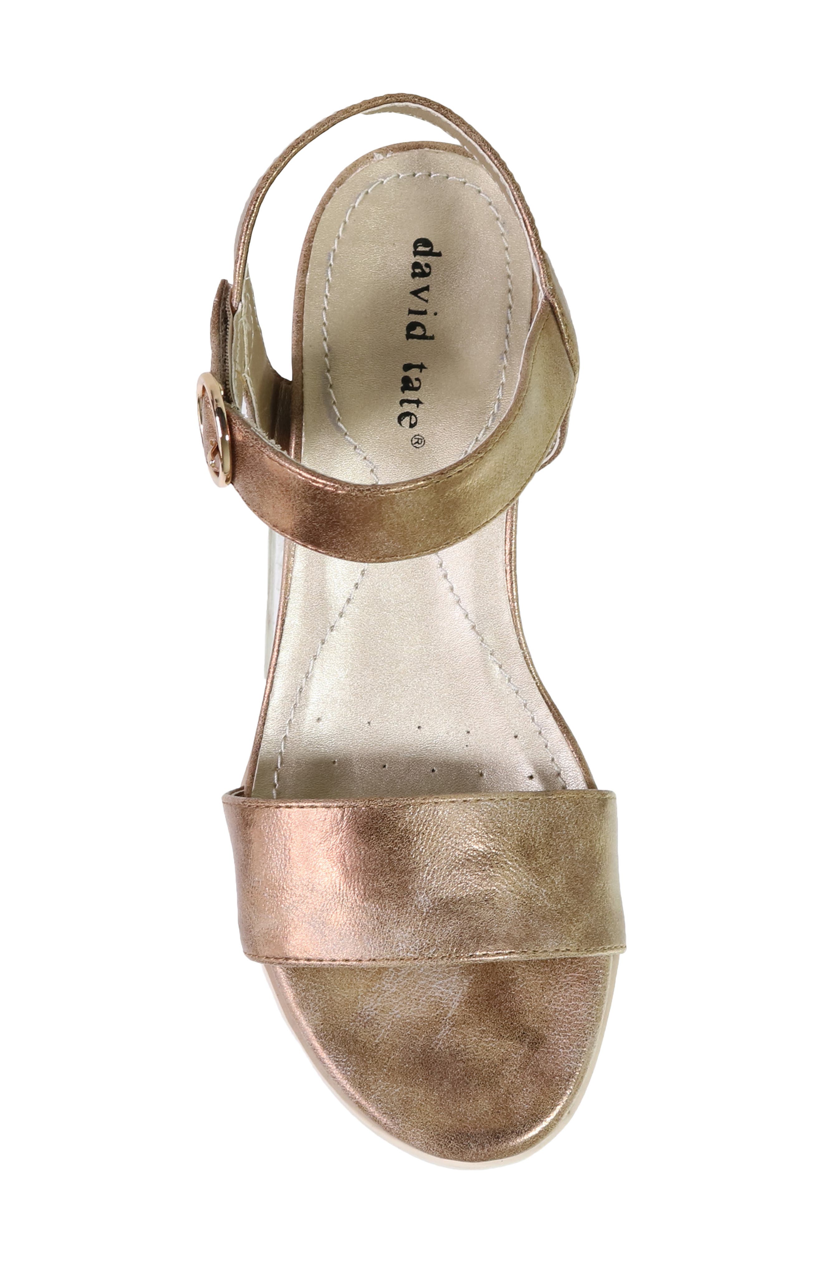 Knockout Ankle Strap Wedge Sandal, Alternate, color, BRONZE