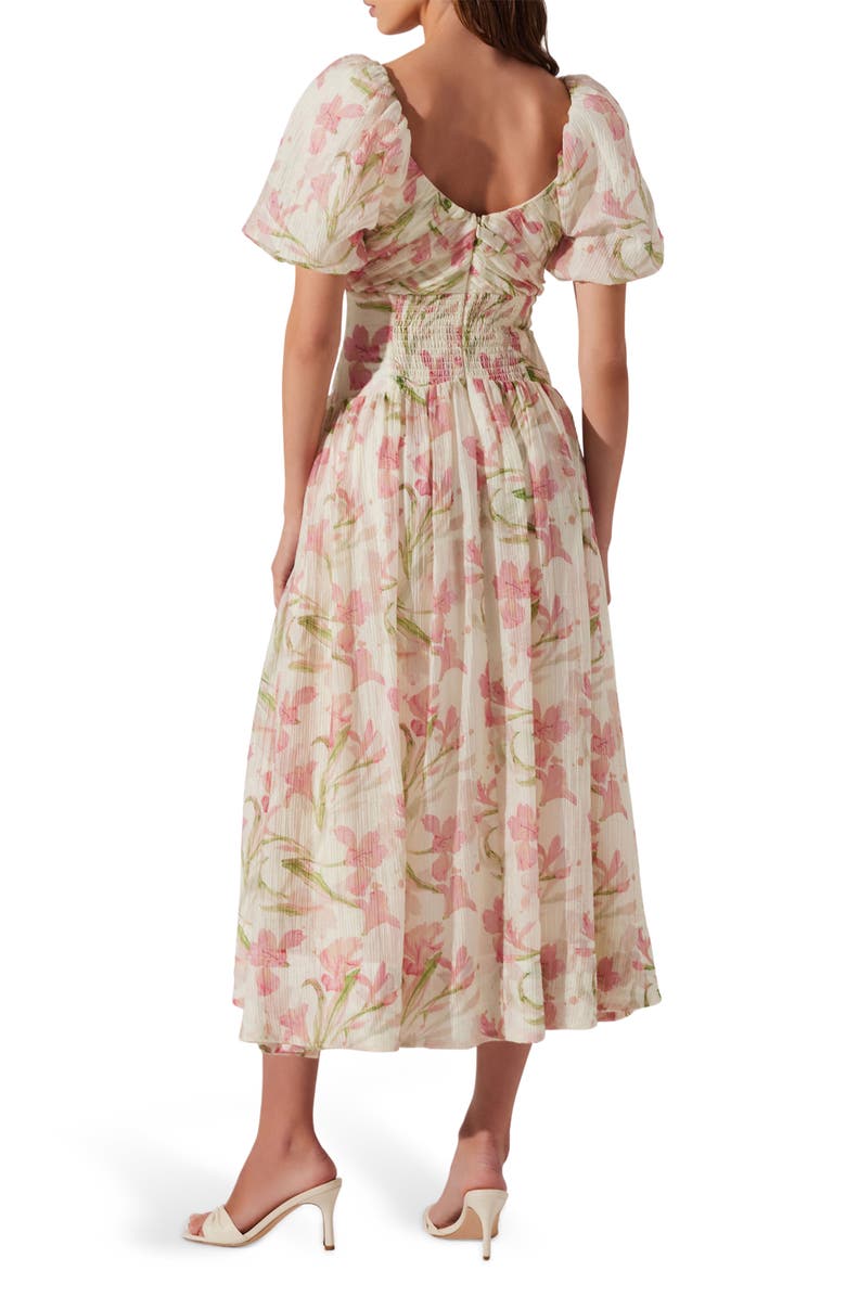 ASTR the Label Sasilia Floral Midi Dress, Alternate, color, Pink Cream Floral
