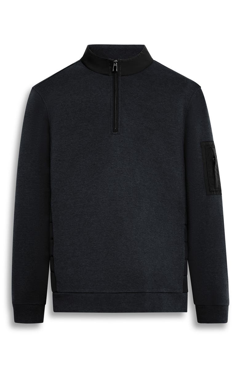 Bugatchi Mixed Media Quarter Zip Pullover, Alternate, color, 