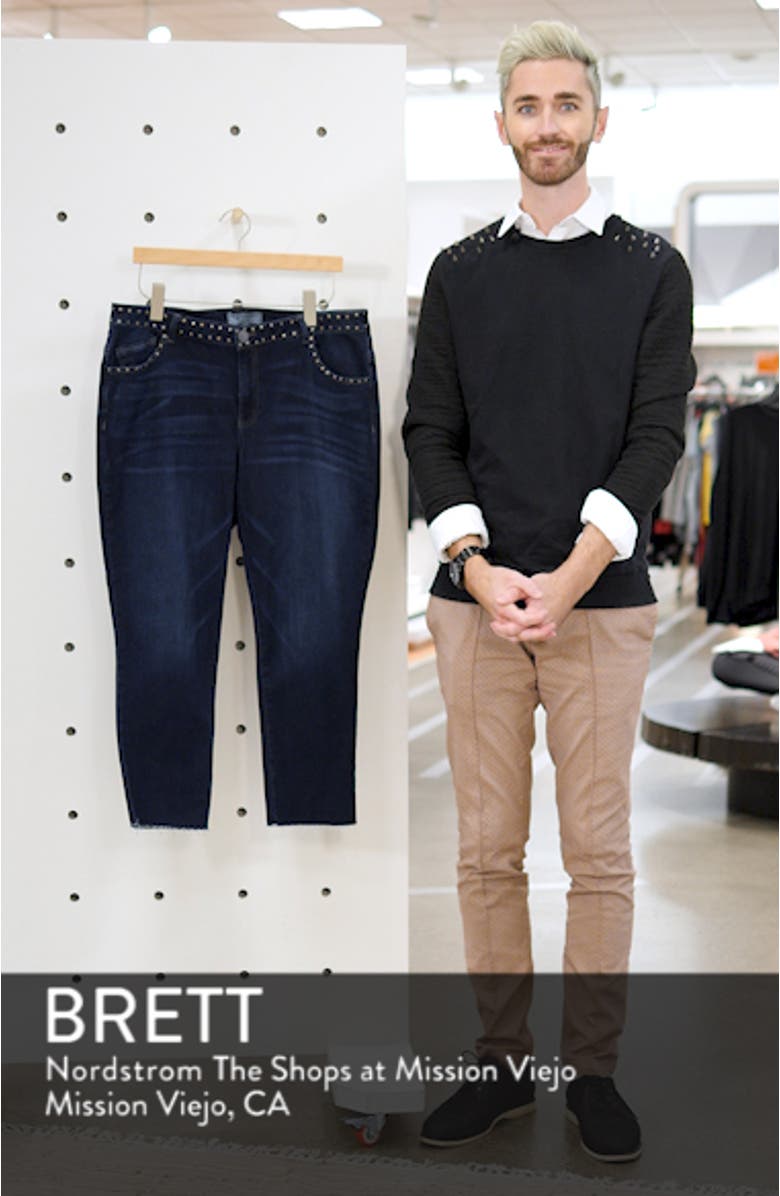 Studded High Waist Straight Leg Jeans, sales video thumbnail