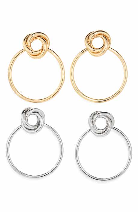 Tasha Set of 2 Knot Frontal Hoop Earrings