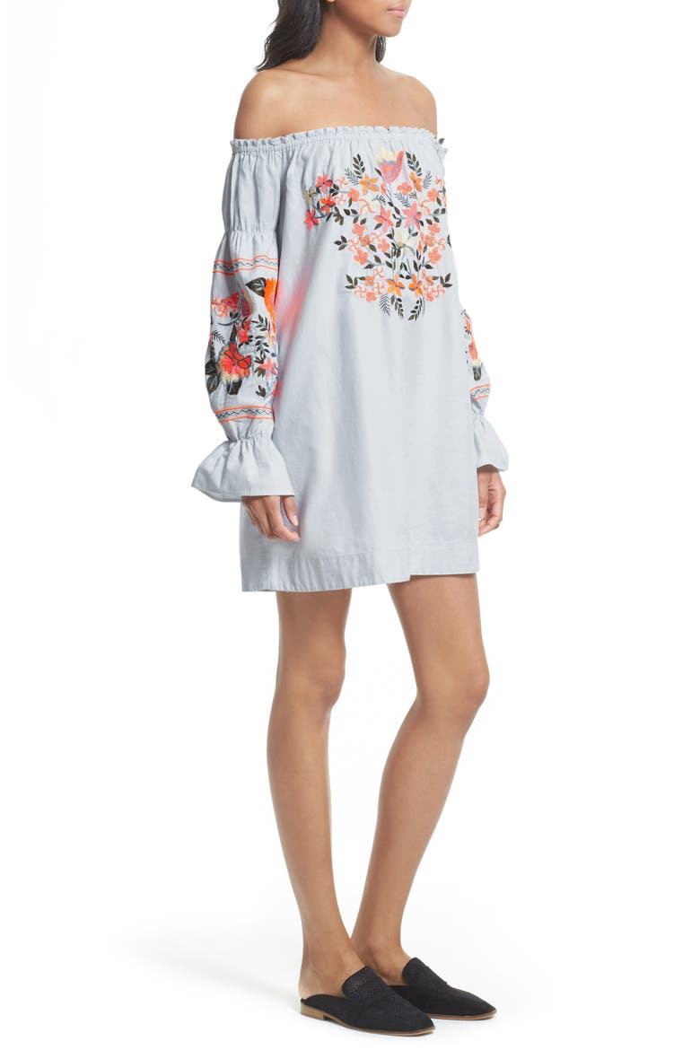 Fleur Du Jour Shift Dress, Alternate, color, BLUE