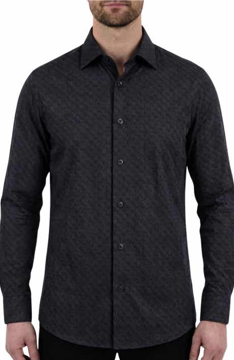 Report Collection Regular Fit Motif Print 4-Way-Stretch Button-Up Shirt
