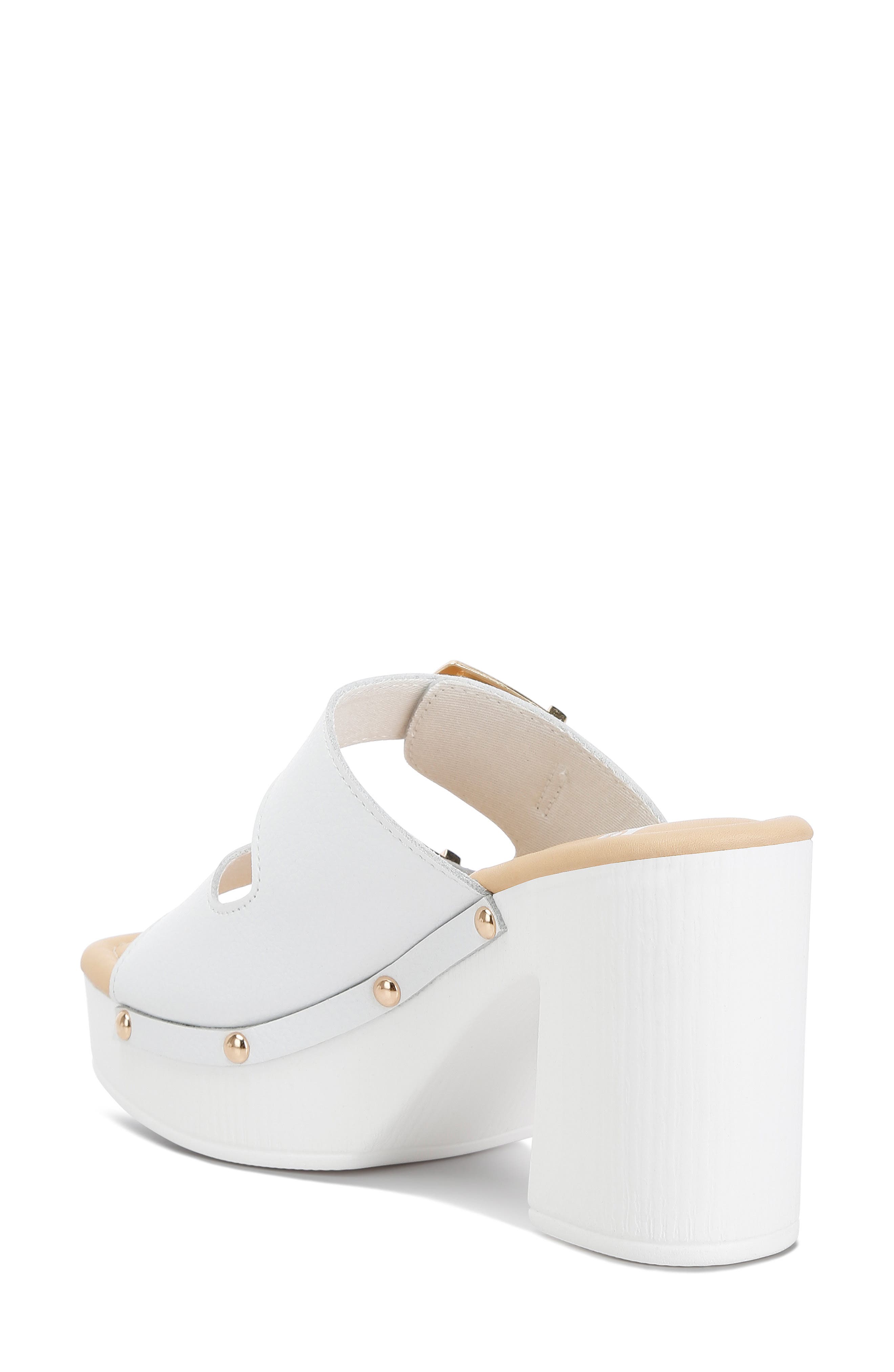 Kenna Double Buckle Strap Platform Sandal, Alternate, color, WHITE