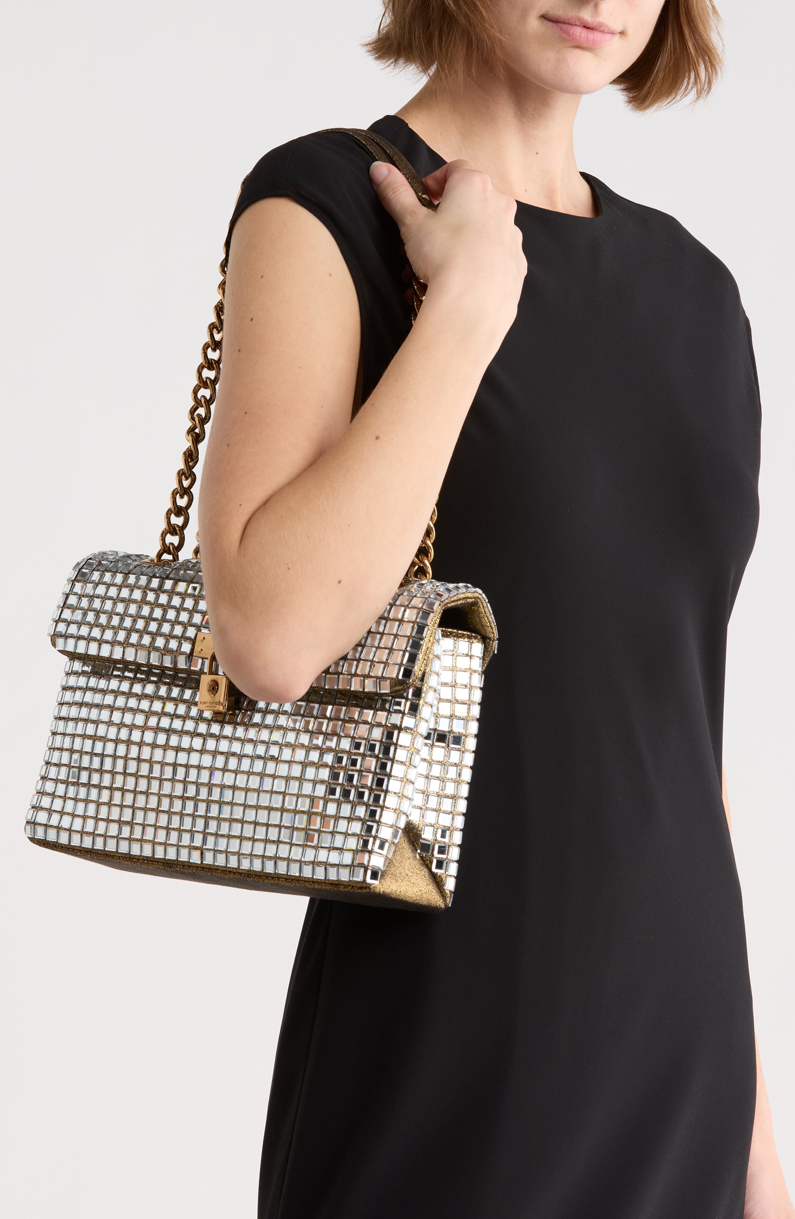 Kurt Geiger London Brixton Shoulder Bag, Alternate, color, Gold Combo